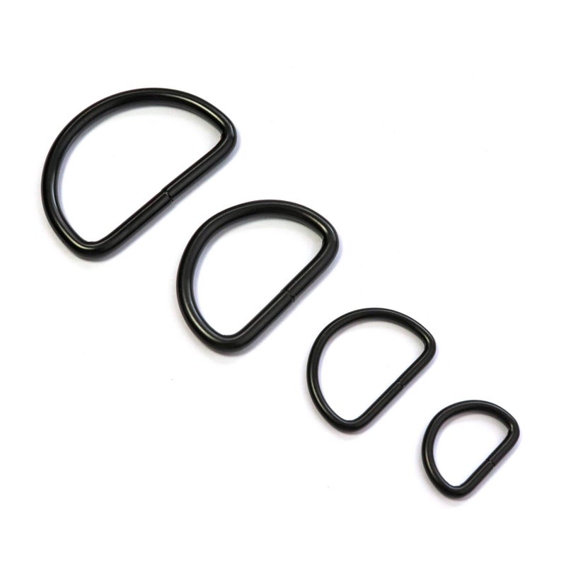 Millennial Essentials Metal D Ring Non Welded D-Rings Electroplated Black Assorted 0.5 Inch, 0.75 Inch, 1 Inch, 1.25 Inch (100 Pack) - Image 5